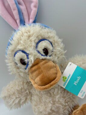 Way to Celebrate 14" Duck w Bunny Ears & Glasses Easter Stuffed Animal Plush Toy